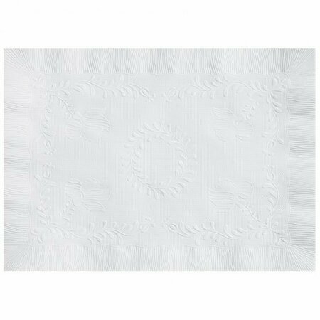 HOFFMASTER Straight Edge Linen Emboss Placemat White Homespun 10 in. X 14 in., 1000PK 310468